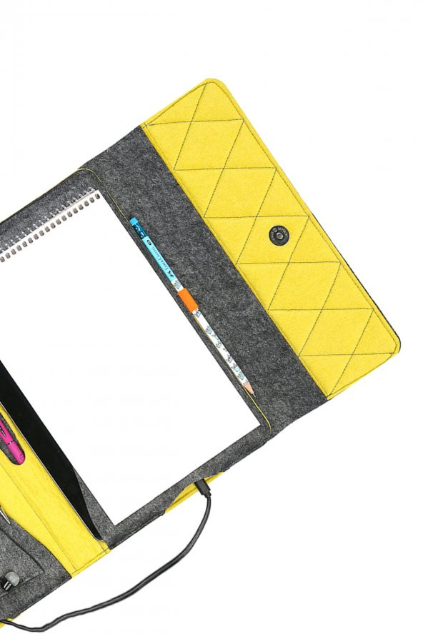 Yaratıcı Tasarım Keçe Tablet Kılıfı Organizer Apple Samsung Asus Lenovo Tüm Markalara uyumlu - 3