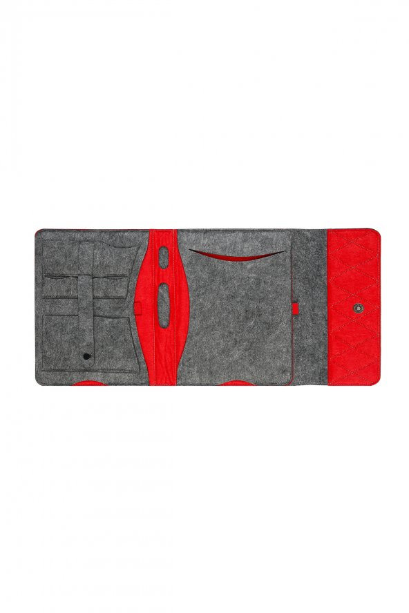 Yaratıcı Tasarım Keçe Tablet Kılıfı Organizer Apple  Samsung Asus Lenovo Tüm Markalara uyumlu - 4