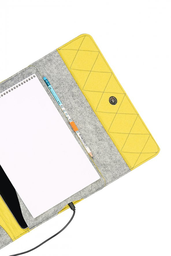 Yaratıcı Tasarım Keçe Tablet Kılıfı Organizer Apple Samsung Asus Lenovo Tüm Markalara uyumlu - 3