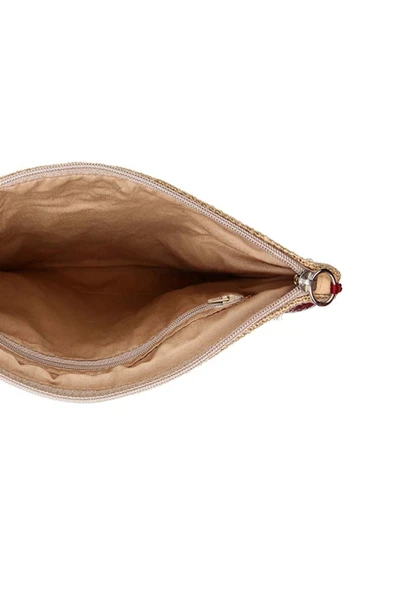 Hasır Kadın Portföy  Clutch Çanta Kırmızı - Resim 3