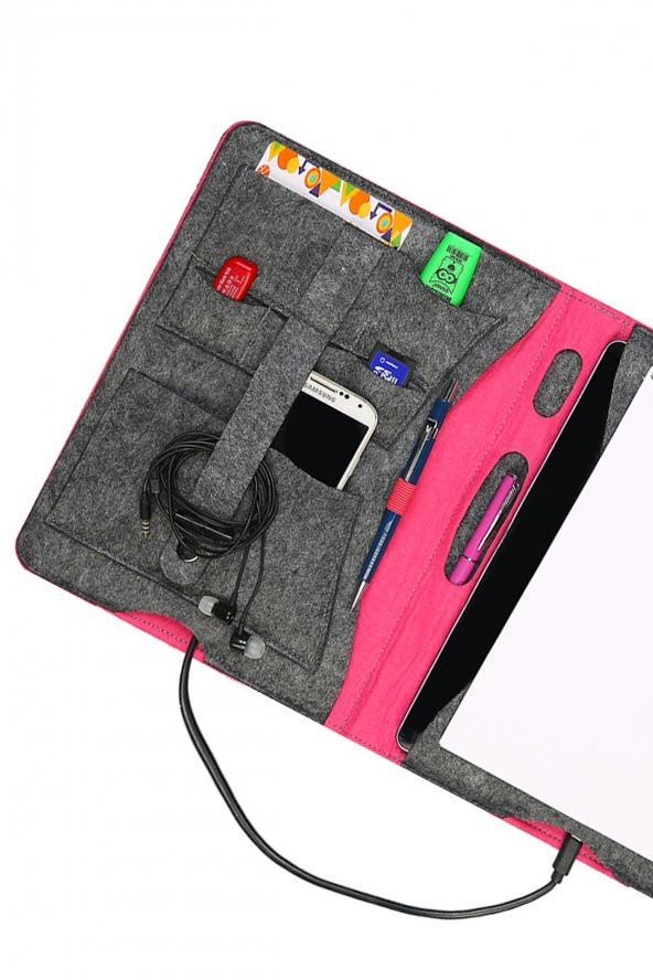 Yaratıcı Tasarım Keçe Tablet Kılıfı Organizer Apple  Samsung  Asus Lenovo Tüm Markalara uyumlu - 2