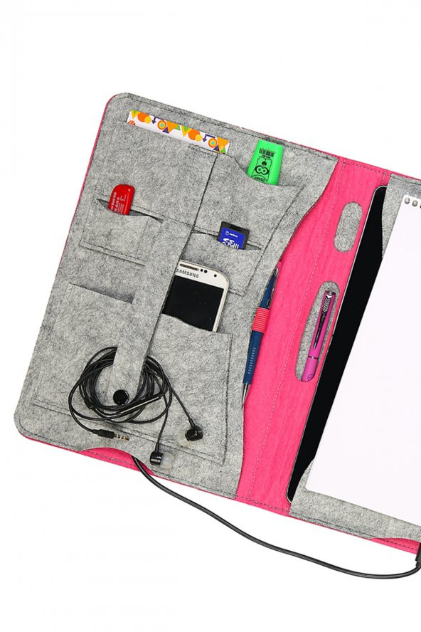 Yaratıcı Tasarım Keçe Tablet Kılıfı Organizer Apple Samsung  Asus Lenovo Tüm Markalara uyumlu - 2