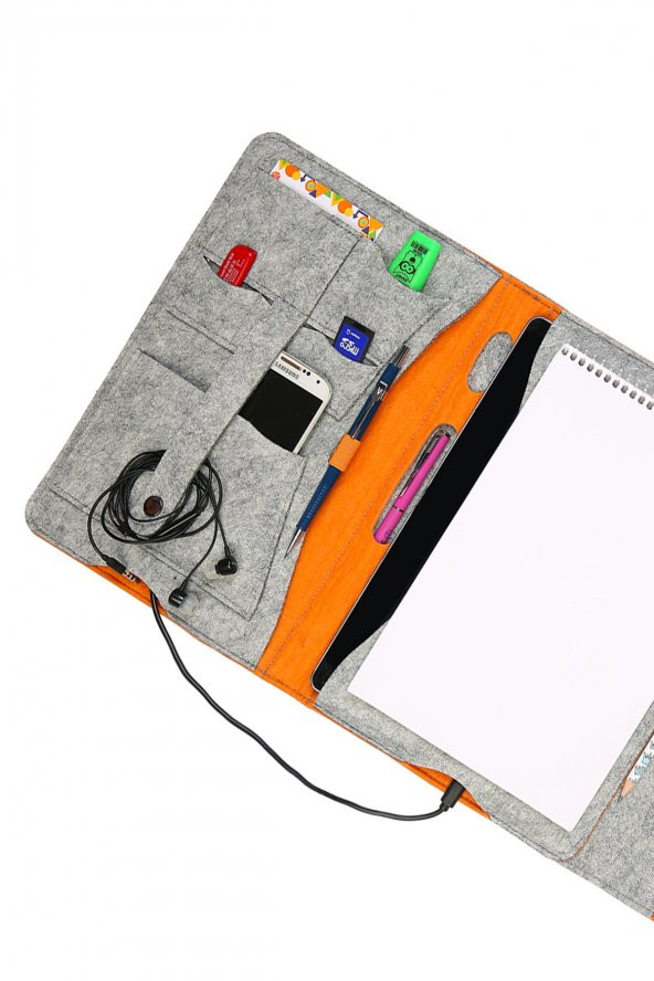 Yaratıcı Tasarım Keçe Tablet Kılıfı Organizer Apple  Samsung Asus Lenovo Tüm Markalara uyumlu - 2