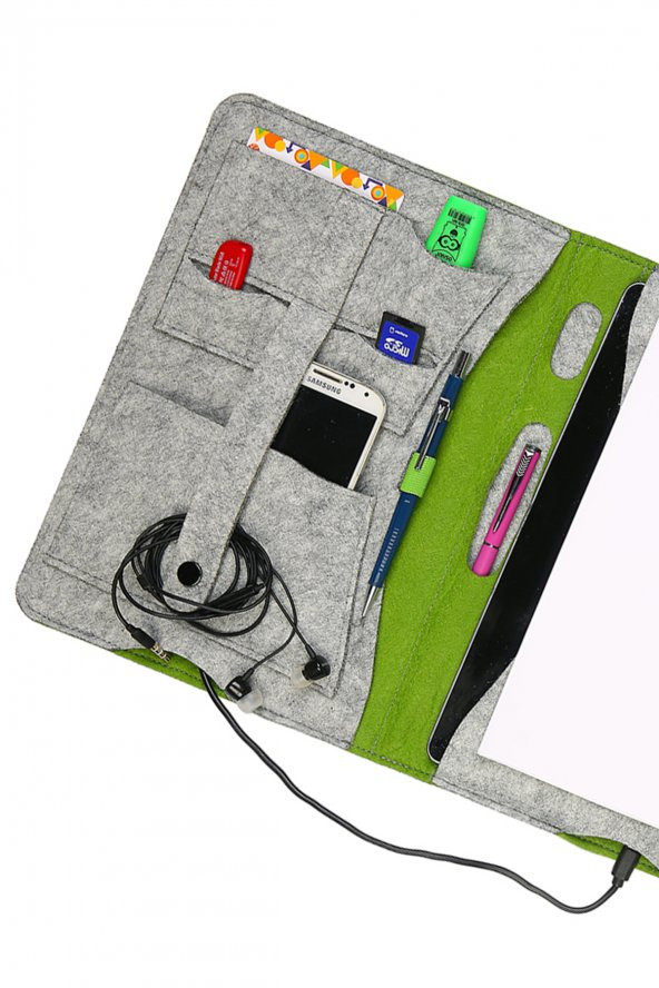 Yaratıcı Tasarım Keçe Tablet Kılıfı Organizer Apple Samsung Asus Lenovo Tüm Markalara uyumlu - 2