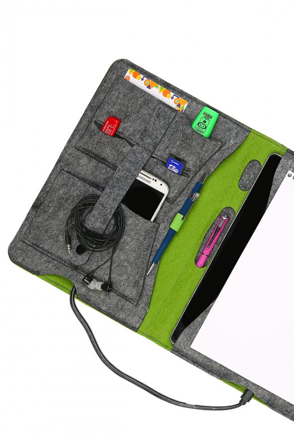 Yaratıcı Tasarım Keçe Tablet Kılıfı Organizer Apple Samsung  Asus Lenovo Tüm Markalara uyumlu - 2