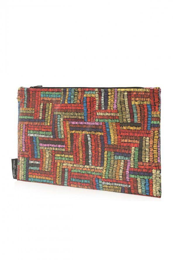 YARATICI TASARIM Kadın Portföy & Clutch Çanta Suni Deri Desenli - 2