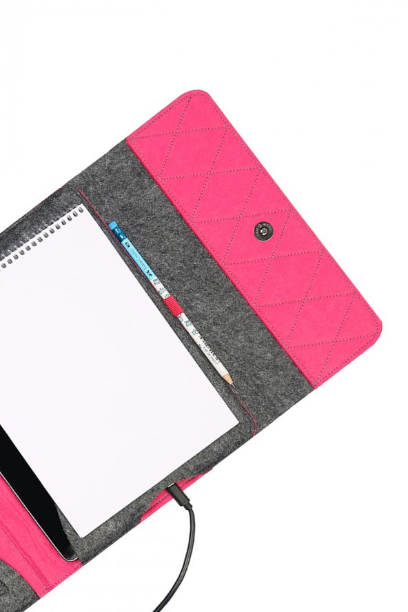 Yaratıcı Tasarım Keçe Tablet Kılıfı Organizer Apple  Samsung  Asus Lenovo Tüm Markalara uyumlu - 3