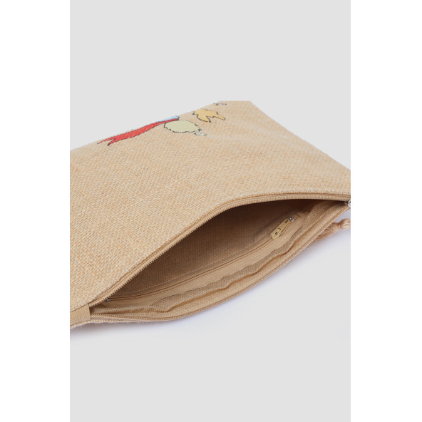 Ju Yaratıcı Tasarım Hasır Kadın Portföy & Clutch Çanta Küçük Prens - 3