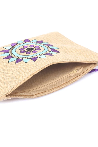 Hasır Kadın Portföy & Clutch Çanta Mor - Resim 3