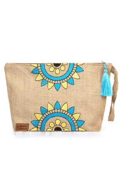 Hasır Kadın Portföy & Clutch Üçgen Çanta Mavi - Resim 4