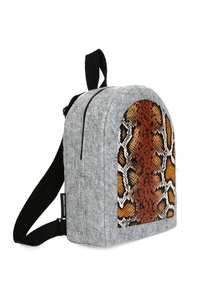 Keçeli Sırt Çantası Derili Yılan Derisi ürün görseli 1