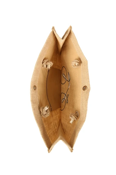 Organik Hasır Plaj Ve Günlük Omuz Çantası Kelebek - Resim 4