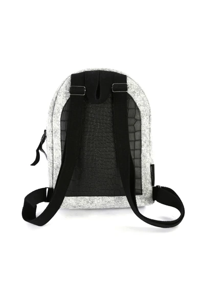 Keçeli Sırt Çantası Derili Yılan Derisi - Resim 4