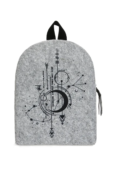 Keçeli Sırt Çantası Baskılı Geometri - Resim 2