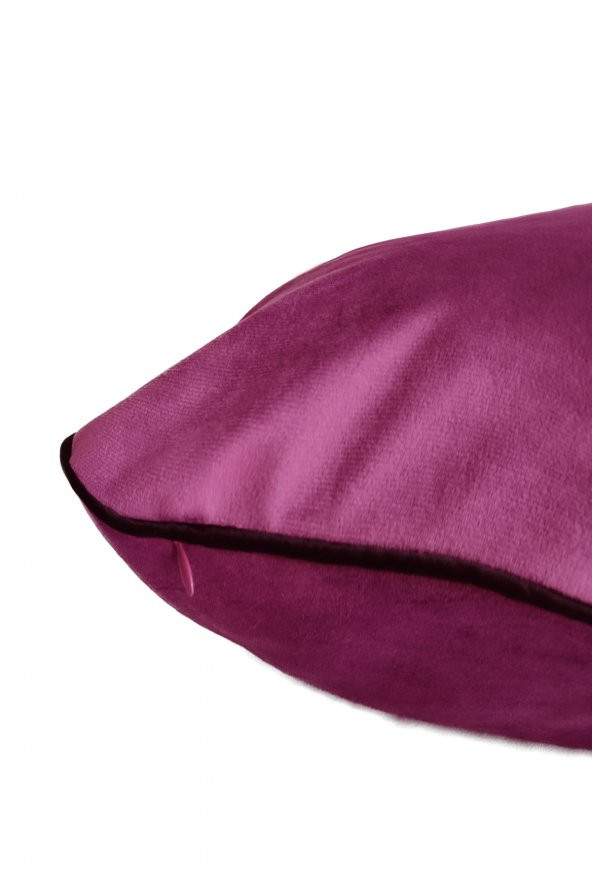 YARATICI TASARIM Biyeli Kırlent Yastık Kılıfı  Lila 30X50 - 2