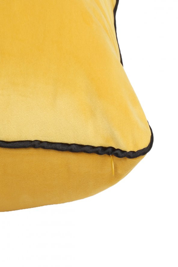 YARATICI TASARIM Biyeli Kırlent Yastık Kılıfı  Sarı 30X50 - 2