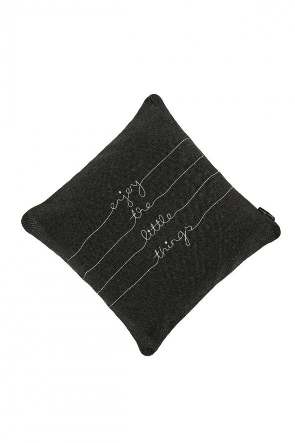 YARATICI TASARIM Yastık Kırlent Kılıfı Sev 4 Nakışlı Antrasit ürün görseli