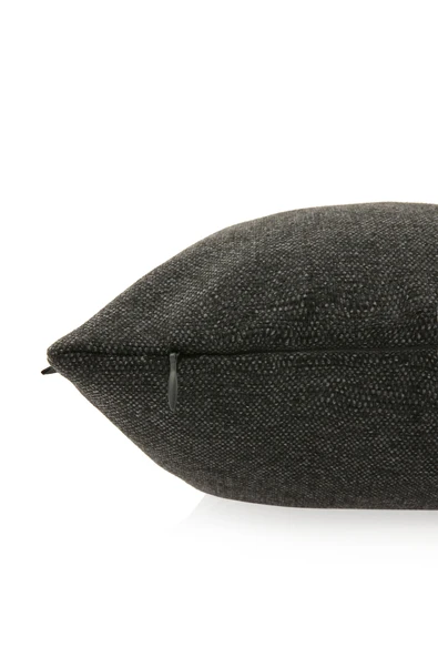 Yastık Kırlent Kılıfı Sev 3e Nakışlı Antrasit - Resim 3