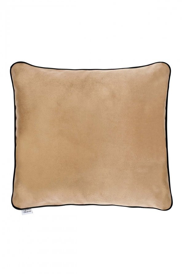 Yaratıcı Tasarım  Biyeli Kırlent Yastık Kılıfı Açık Kahve Rengi - 2