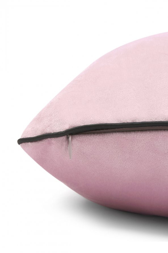 Yaratıcı Tasarım Biyeli Kırlent Yastık Kılıfı Açık Pembe Rengi - 2