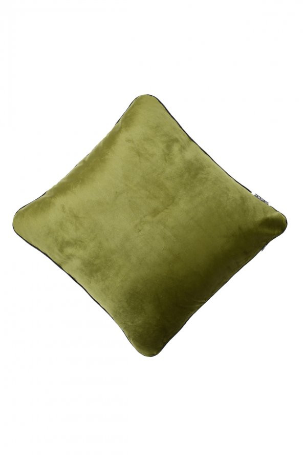 YARATICI TASARIM Biyeli Kırlent Yastık Kılıfı 2 Adet 45x45 2 Adet 50X30 Haki - 2