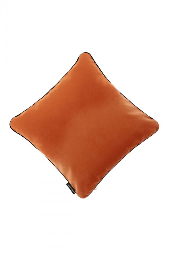 YARATICI TASARIM Biyeli Kırlent Yastık Kılıfı 2 Adet 45x45 2 Adet 50X30 Turuncu-Haki - 3