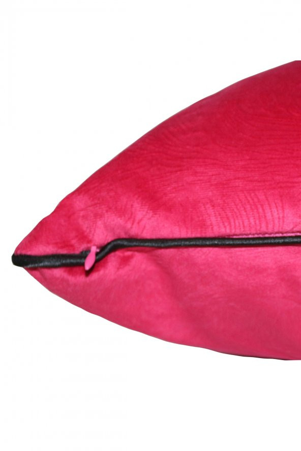 Yaratıcı Tasarım Biyeli Kırlent Yastık Kılıfı Pembe Rengi 50X30 - Resim 2