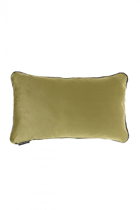 YARATICI TASARIM Biyeli Kırlent Yastık Kılıfı 2 Adet 45x45 2 Adet 50X30 Haki - 3