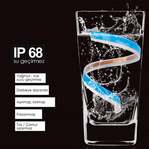 Far Içi Far Üstü Selamlamalı Sinyalli Beyaz - Turuncu Kayar Led 2li Set 60 Cm - 5