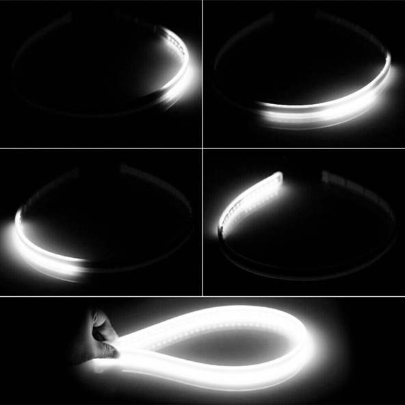 Far Içi Far Üstü Selamlamalı Sinyalli Beyaz - Turuncu Kayar Led 2li Set 60 Cm - 8