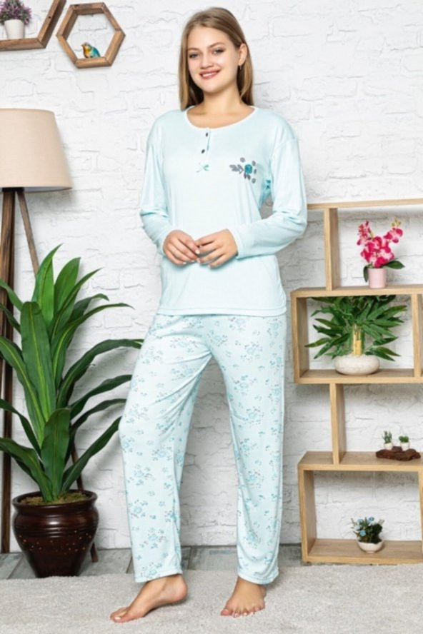 Çiçekli Bayan Pijama Takımı 4294