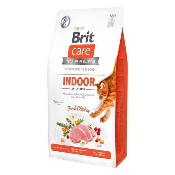 Brit Care Indoor Anti Stress Tavuk Etli Tahılsız Kedi Maması 2 Kg