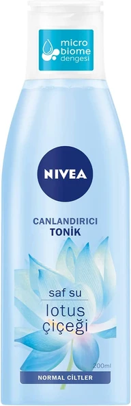 Nıvea Canlandırıcı Tonik 200 ml, Normal Ciltler, Yüz Temizleme, Saf Su ve Lotus Çiçeği
