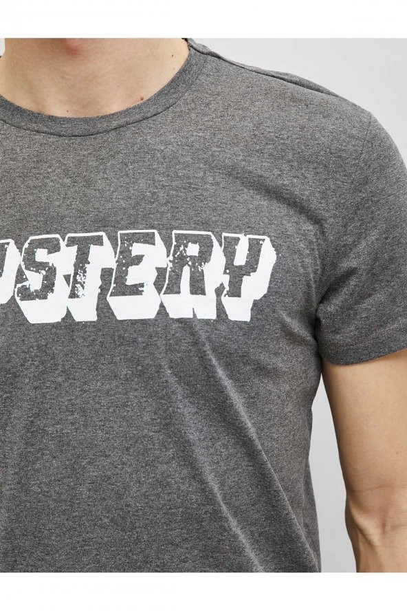 KOTON Erkek T-shirt Antrasit - Resim 8