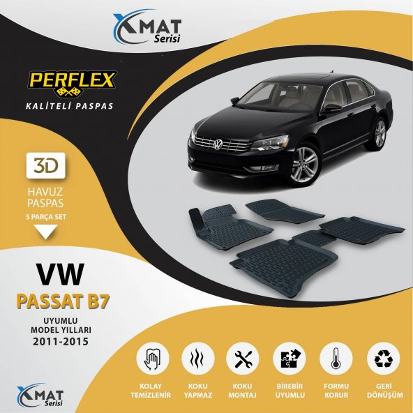 Perflex Paspas 3D Havuzlu X-Mat Passat B7 2011-2015