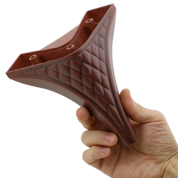 Petek 6'lı Set Mobilya Tv Ünitesi Çekyat Koltuk Kanepe Destek Ayağı 15 Cm Kahverengi Baza Ayakları - 5