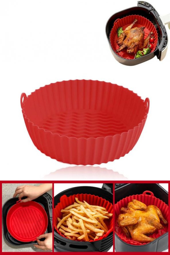 Silicolife Airfryer Pişirme Kabı, 6’lı Muffin Kek Kalıbı ve Sprey Cam Yağlık- Tüm Fritözlerle Uyumlu - 3