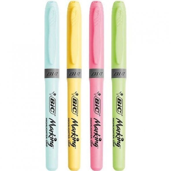 Bic Marking Grip Pastel Renk Fosforlu Kalem 4`lü Set
