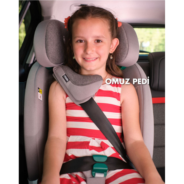Casual Classfix Plus Müzikli i-Size 100-150 cm / 15 kg - 36 kg İsofixli Oto Koltuğu Gri - 6