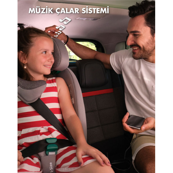 Casual Classfix Plus Müzikli i-Size 100-150 cm / 15 kg - 36 kg İsofixli Oto Koltuğu Siyah - 4