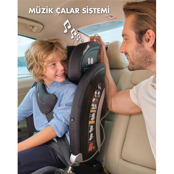 Casual Goldfix Plus Müzikli i-Size 76-150 cm / 9 kg - 36 kg İsofixli Oto Koltuğu Siyah - 5