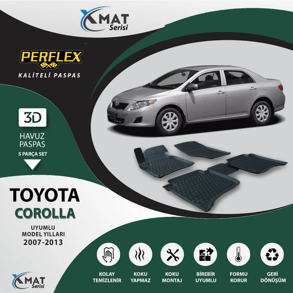 Perflex Paspas 3D Havuzlu X-Mat Auris 2007-2013 ürün görseli 1