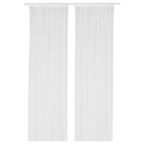 IKEA Lıll Tül Perde - 2 Kanat - Beyaz - Herbiri 280x300 cm - 1