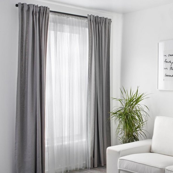 IKEA Lıll Tül Perde - 2 Kanat - Beyaz - Herbiri 280x300 cm - 2