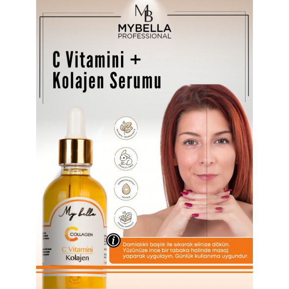 MY BELLA VEGAN Kolajen  C Vitamini Serum (Collagen  C Vitamin Serum) 50 ML