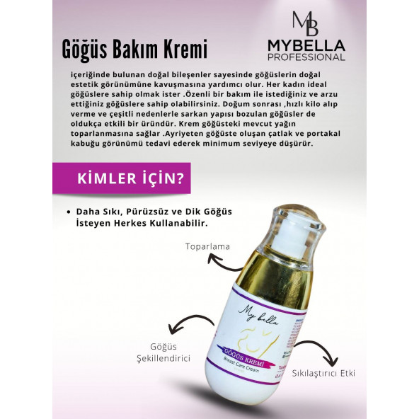 My Bella '' VEGAN'' Göğüs Bakım Kremi - My Bella Kalça Kremi.( 2'li ekonomik paket) - 2