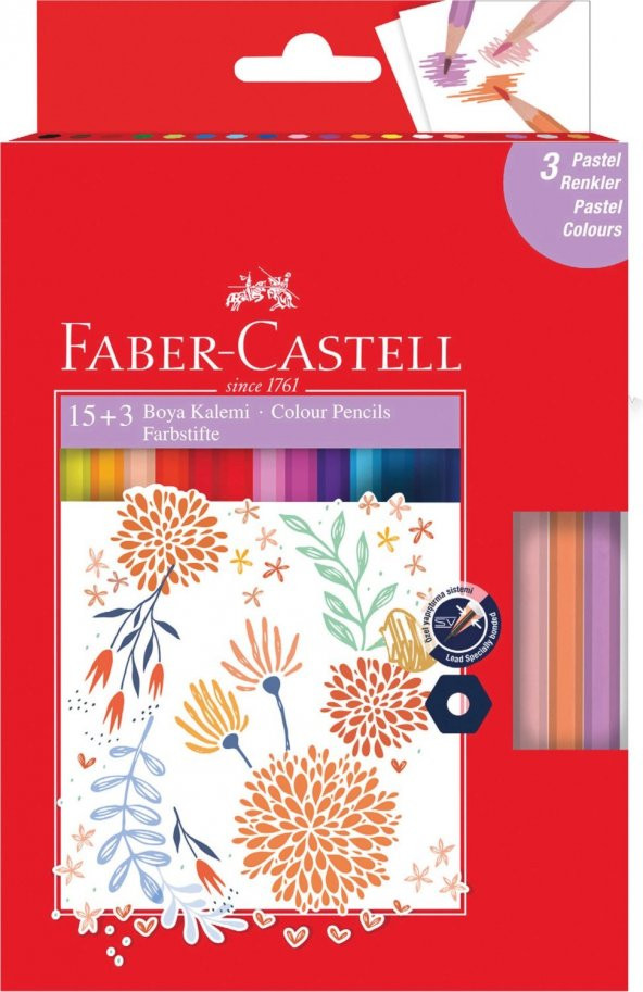 Faber-Castell Boya Kalemi 15+3 Pastel Renk ürün görseli 1