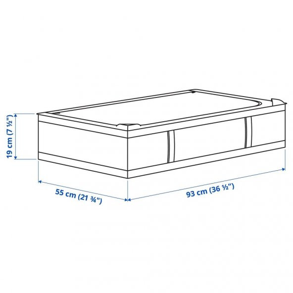 IKEA SKUBB Saklama Kutusu - Koyu Gri - 93x55x19 cm - 3