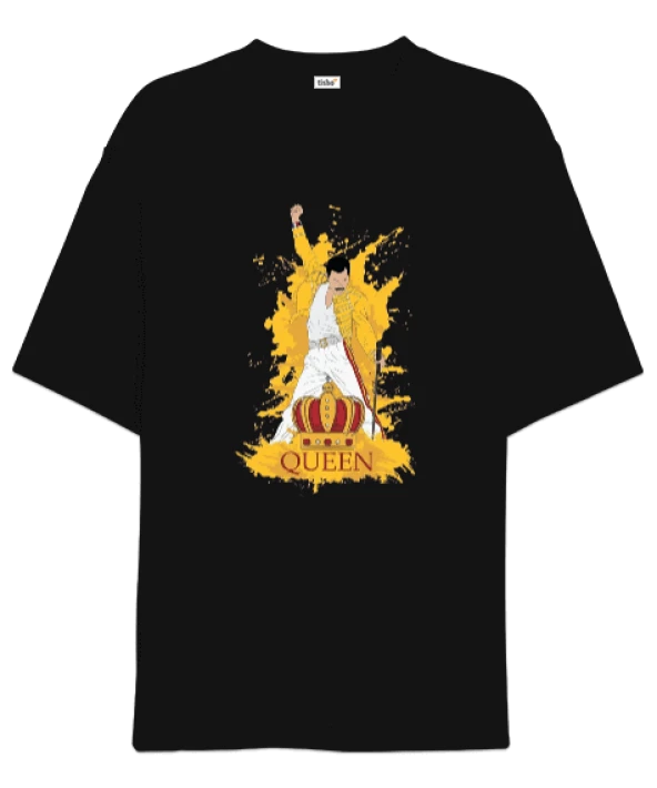 Queen Rock Tasarım Baskılı Oversize Unisex Tişört
