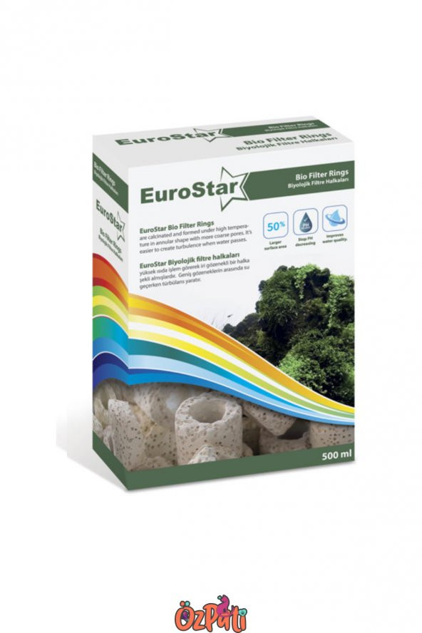EuroStar Bio Filter Ring / Biyolojik Filtre Halkaları Beyaz 500 Ml 1 Kutu